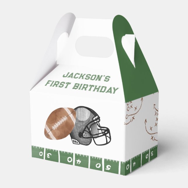  Football Birthday Party Favor Box (Front Side)