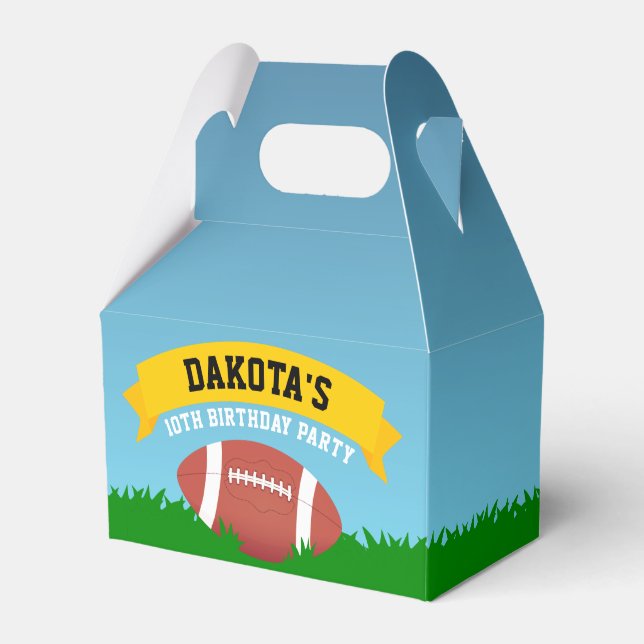 Football Birthday Party Favor Boxes (Front Side)