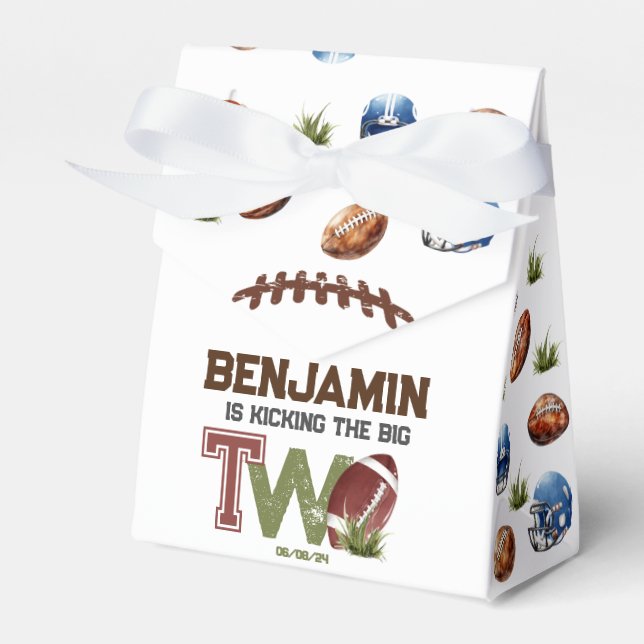 Football Birthday Party Favor Boxes (Front Side)