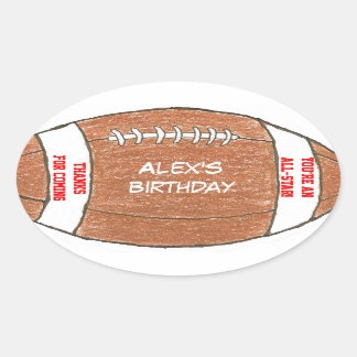 Football birthday party favor label