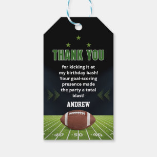 Football Birthday Party Favor Tags   Matching tag