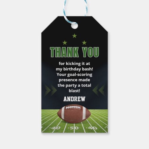 Football Birthday Party Favor Tags  Matching tag