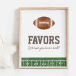 Football Birthday Party Favors Sign<br><div class="desc">Invite birthday guests to take a favor with this football themed sign.</div>