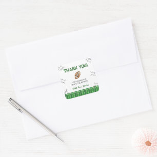Football Birthday Party First Year Down Square Sticker