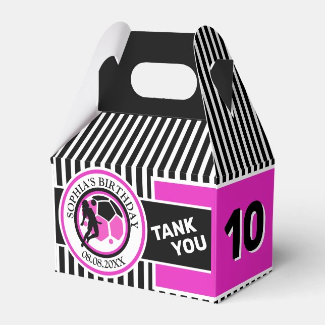 Football Birthday Party, Football Girl Player  Favor Boxes (Front Side)