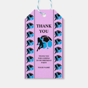 Football Birthday Party, Football Girl Player Gift Tags