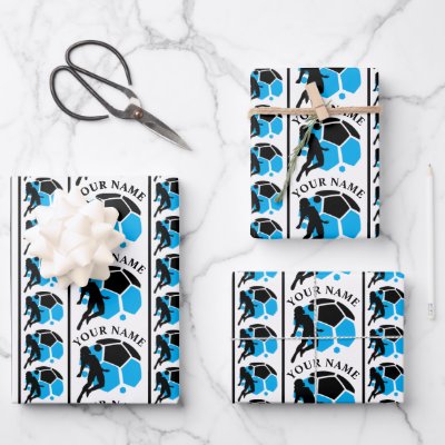 Football Birthday Party, Football Girl Player  Wrapping Paper Sheets