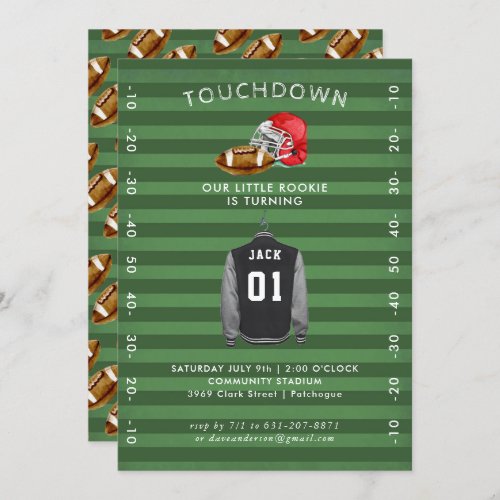 Football Birthday Party Invitation