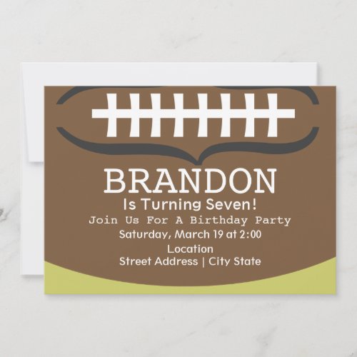 Football Birthday Party Invitation