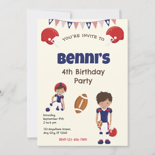 Football Birthday Party Invitation