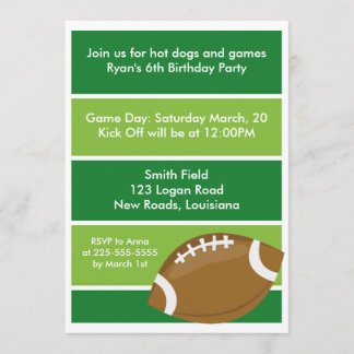 Football Birthday Party Invitation