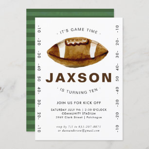 Football Birthday Party Invitation