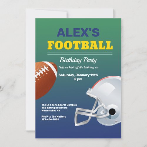 Football Birthday Party Invitation