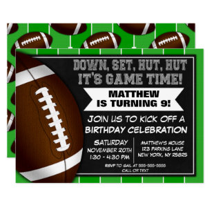 Football Birthday Invitations Zazzle