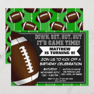 Football Birthday Party Invitation Football Fans