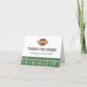 Football Birthday Party Letterpress Thank You Card