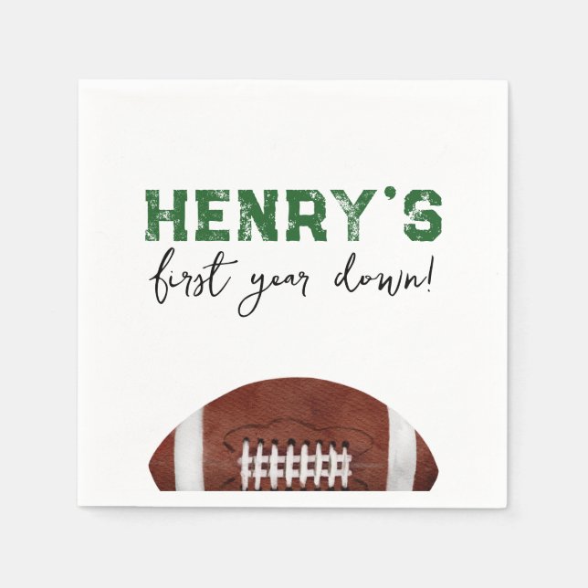 Football Birthday Party Napkin (Front)