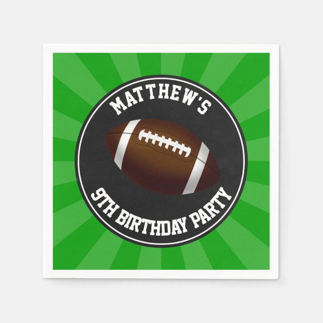 Football Birthday Party Napkins (Front)