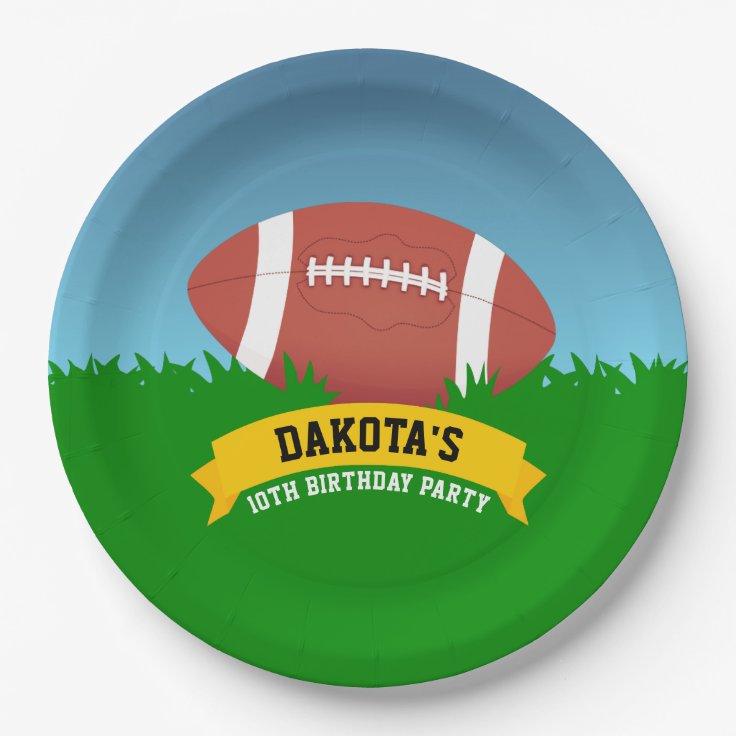 Football Birthday Party Paper Plates Zazzle