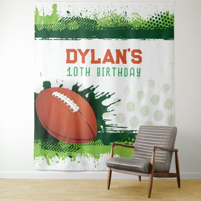 Football Birthday Party Photo-Op Kids Backdrop  (In Situ)