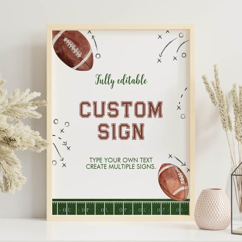 Football Birthday Party Table Sign