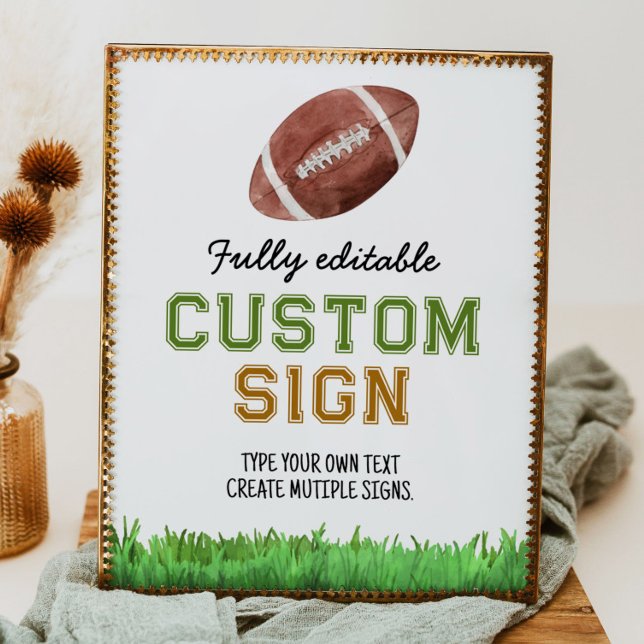 Football Birthday Party Table Sign (Creator Uploaded)