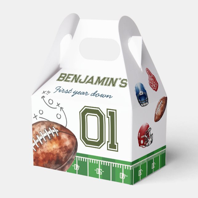 Football Birthday Party Thank You  Favor Boxes (Front Side)