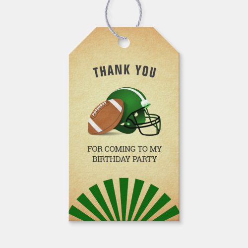 Football Birthday Party Thank You Favor Gift Tags