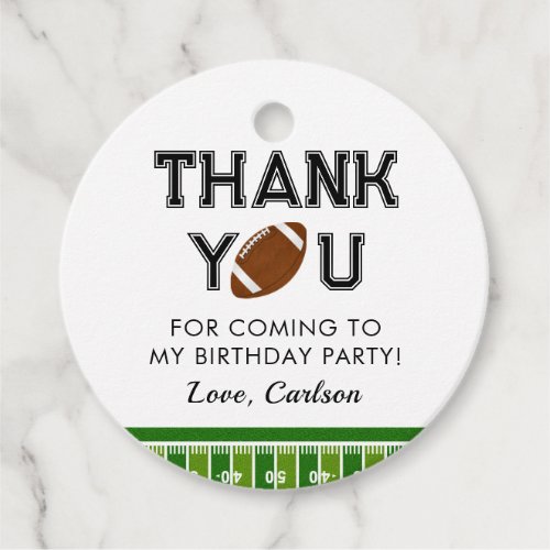 Football Birthday Party Thank You Favor Tags