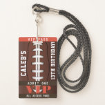 Football Birthday Party VIP Pass Badge<br><div class="desc">Customize for any event.</div>