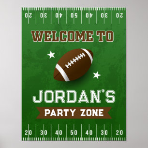 Football Birthday Party Welcome Poster 11x14
