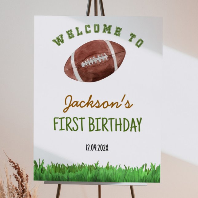 Football Birthday Party Welcome Sign (Creator Uploaded)