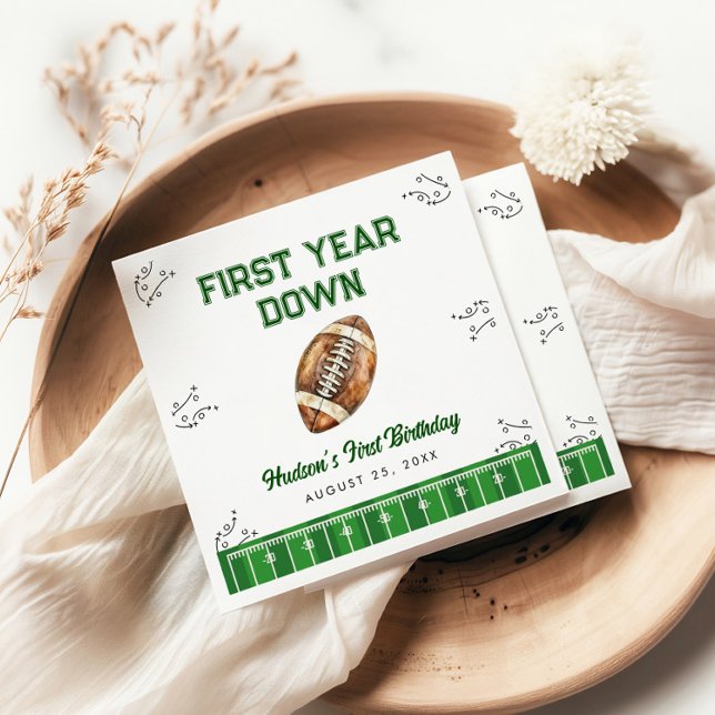 Football Birthday Party Welcome Sign Napkins (Creator Uploaded)