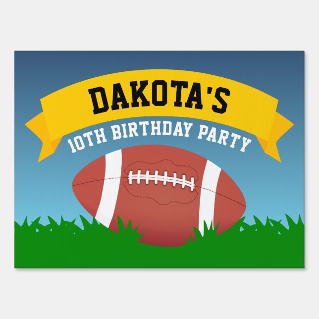 Football Birthday Party Yard Sign (Front)