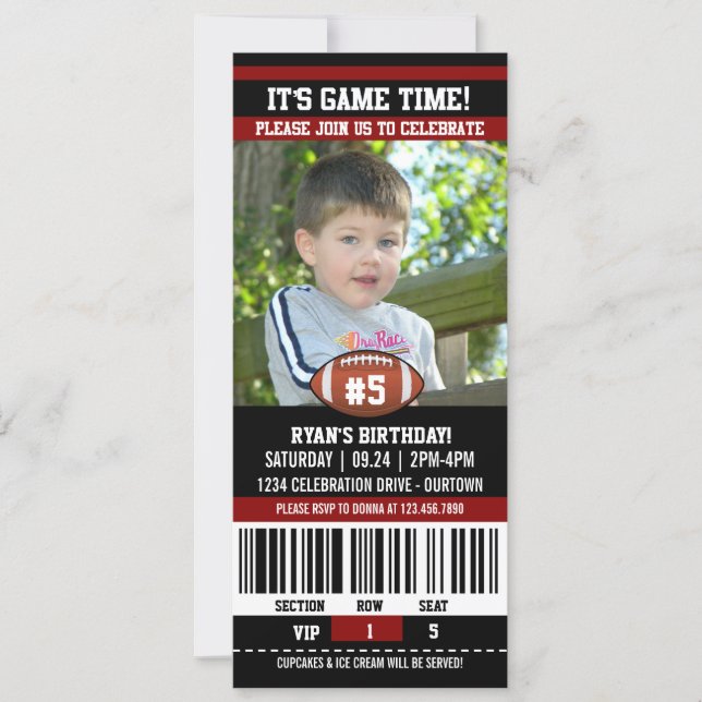 Football Birthday Photo Template (Front)
