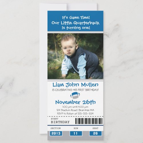 Football Birthday Ticket Invitation