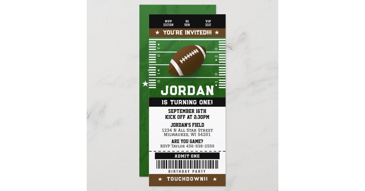 sports ticket invitation template