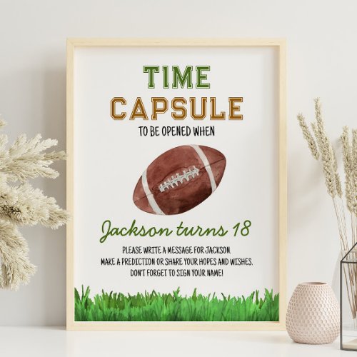 Football Birthday Time Capsule Sign