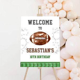 Football Birthday Welcome Sign