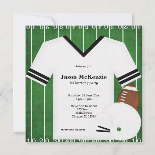 Football Birthday (White) Custom Announcement