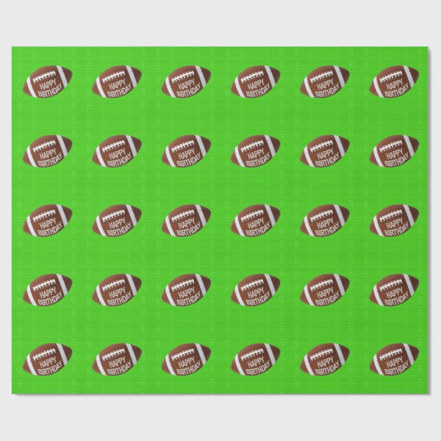 Football birthday wrapping paper (Flat)