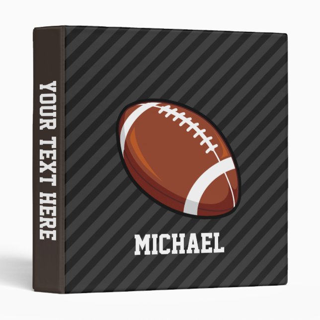 Football; Black & Dark Gray Stripes Binder (Front/Spine)