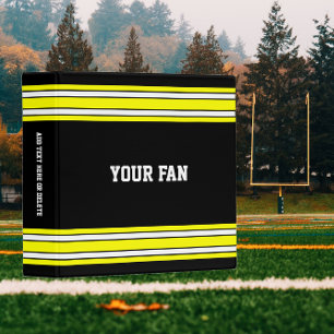 Football Black & Gold Personalized Binder