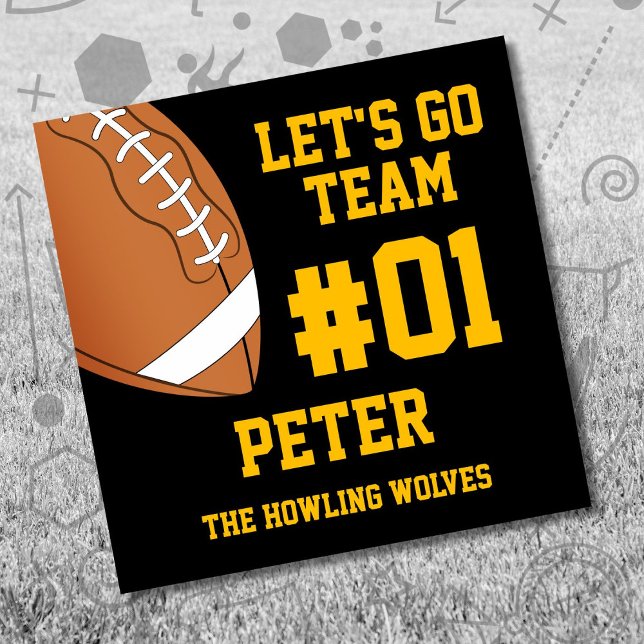 Football Black Gold Team Colors Car Magnet (Creator Uploaded)