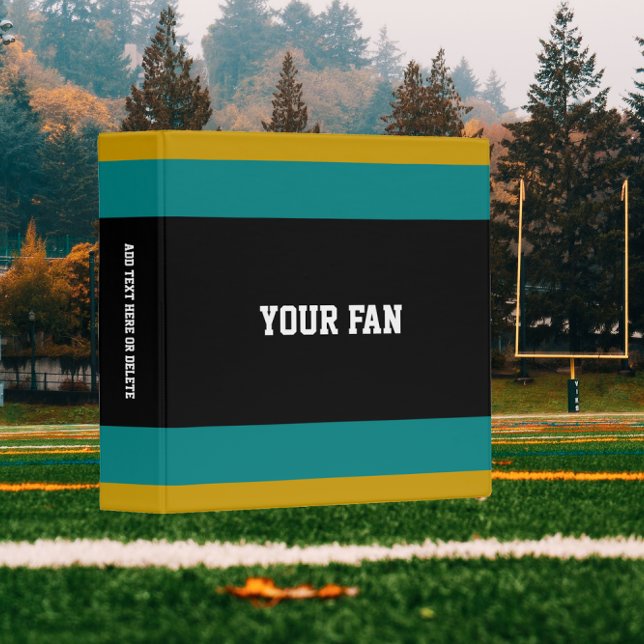 Football Black, Teal & Gold Personalized Binder (Creator Uploaded)