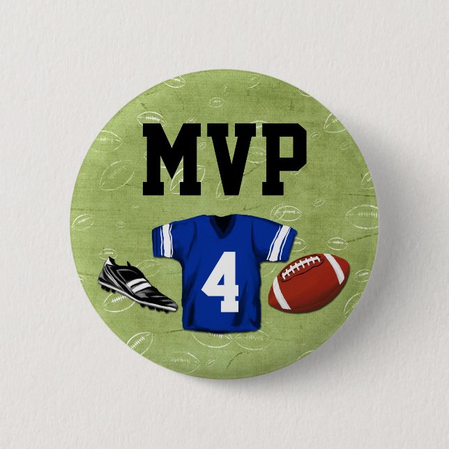 Football Blitz Kids' Birthday Party MVP Pinback Button (Front)