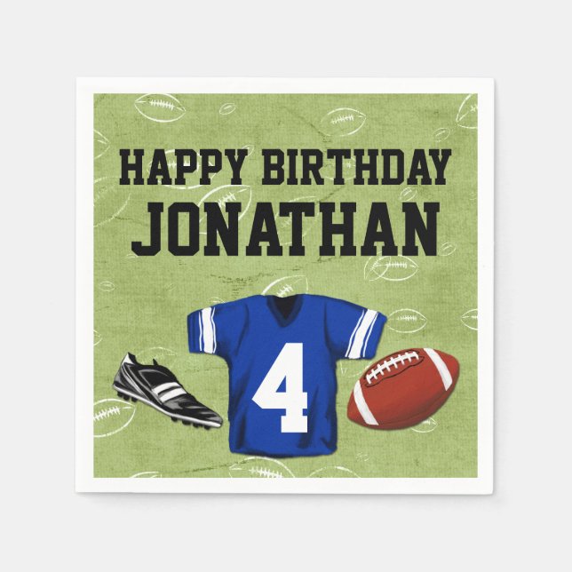 Football Blitz Kids' Birthday Party Napkins (Front)