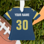 Football Blue &amp; Gold Jersey Ornament at Zazzle