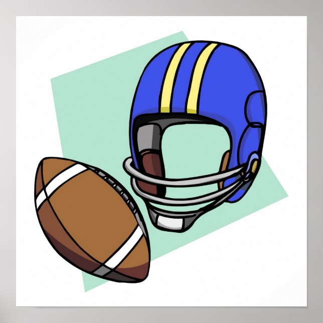 football blue helmet poster (Front)