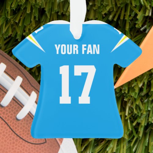 Football Blue, White &amp; Gold Jersey Ornament